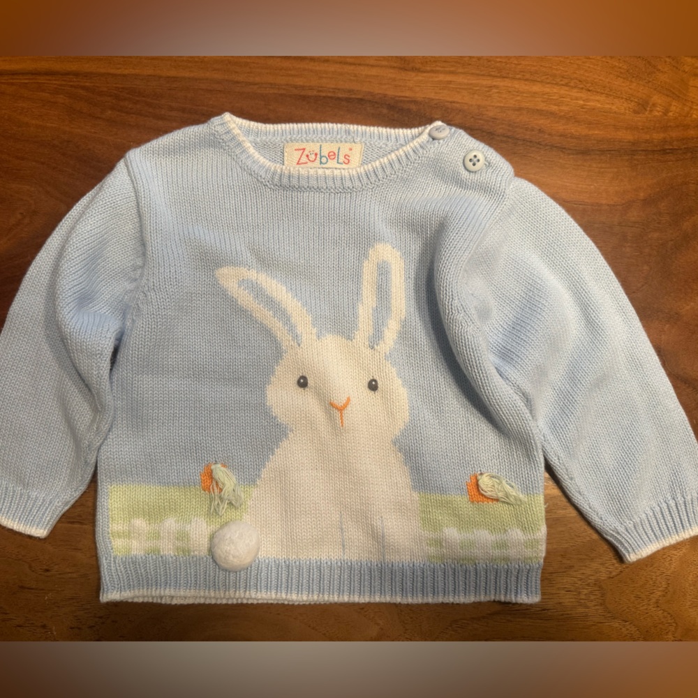 Zubels Bunny Knit Sweater 🐰 | 70cm (6–9M) | 100% Cotton | VGUC